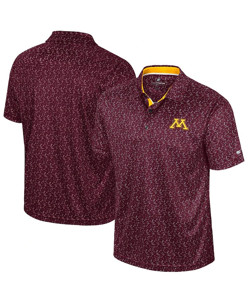 Colosseum Men's Maroon Minnesota Golden Gophers Sublimated Golf Polo Shirt