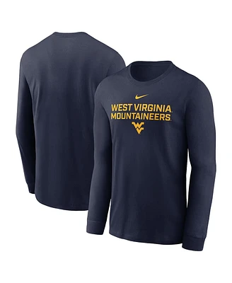 Nike Men's Navy West Virginia Mountaineers 2025 Sideline Performance Long Sleeve T-Shirt