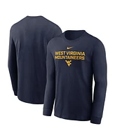 Nike Men's Navy West Virginia Mountaineers 2025 Sideline Performance Long Sleeve T-Shirt