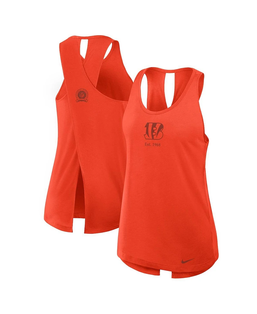 Nike Women's Orange Cincinnati Bengals Glory Crisscross Performance Tank Top