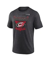 Fanatics Men's Heather Charcoal Carolina Hurricanes 2025 Stanley Cup Playoffs Crossbar Tri-Blend T-Shirt