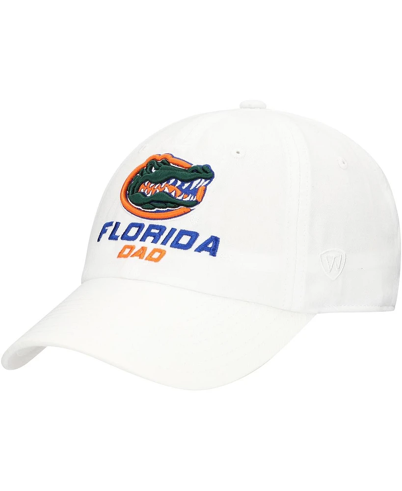 Top of the World Men's White Florida Gators Staple Dad Adjustable Hat