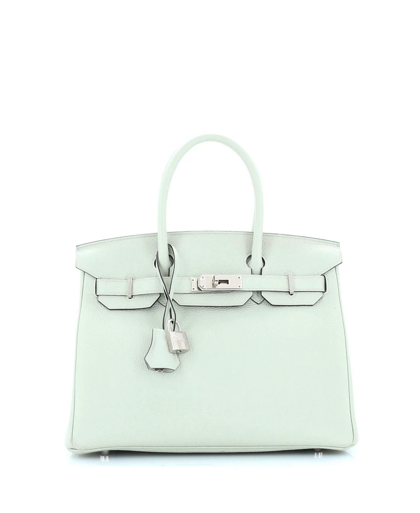 Pre-Owned Hermes Birkin 30 Handbag Grey Togo with Palladium Hardware