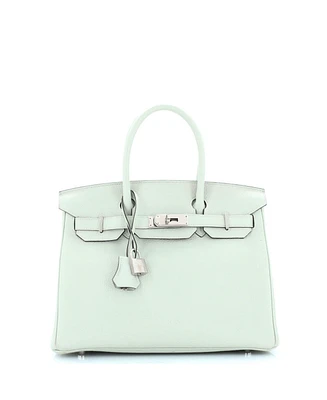 Pre-Owned Hermes Birkin 30 Handbag Grey Togo with Palladium Hardware