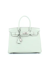 Pre-Owned Hermes Birkin 30 Handbag Grey Togo with Palladium Hardware