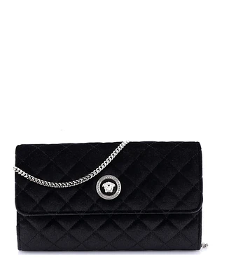 Pre-Owned Versace La Medusa Chain Clutch Quilted Velvet