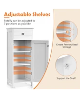 Wooden Storage Free-Standing Floor Cabinet with Drawer and Shelf