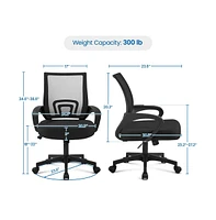 Yaheetech Height Adjustable Mesh Office Chair with Mid-Back, Purple