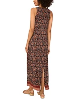 Vince Camuto Women's Printed Keyhole-Back Sleeveless Maxi Dress