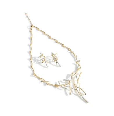 Sohi Gold-Plated Stones Jewellery Set