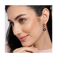 Sohi Crystal-Heart Hoop Earrings