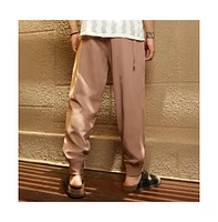 Campus Sutra Men's Tan Brown Panelled Gurkha Trousers