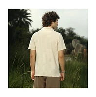 Campus Sutra Men's Banana Yellow Flatten-Ruched Polo T-Shirt