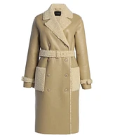 Jluxlabel Women's Sherpa And Faux Leather Coat