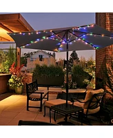 Yescom Patio Umbrella Solar String Light with Remote Control Timer Fit 6-Rib 7/8/9 Ft Outdoor 96 Rgb Led 8 Mode Camping Tents