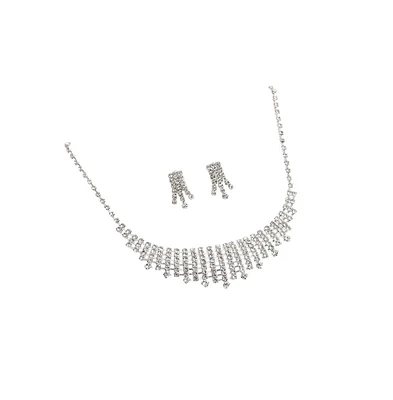 Sohi Silver-Plated Stone Jewellery Set