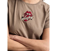 Lucky Brand Women's Rolling Stones Patch Cotton T-Shirt