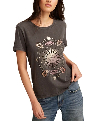 Lucky Brand Women's Celestial Floral Sun Crewneck Cotton T-Shirt
