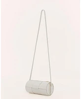 Women's Woven Leather Barrel Bag