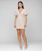 Avec Les Filles Women's Short-Sleeve Lace Fit & Flare Dress