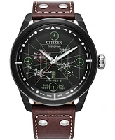 Citizen Eco-Drive Men's Star Wars X-Wing & Tie Fighter Brown Leather Strap Watch 45mm