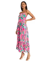 Donna Morgan Women's Sleeveless Straight-Neck Maxi Dress