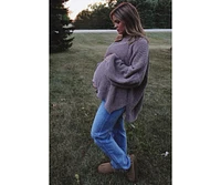Pinkblush Maternity Blue Straight Leg Frayed Hem Jeans