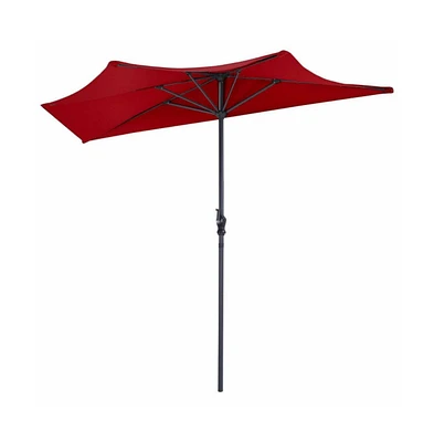 9 Feet Patio Bistro Half Round Umbrella without Weight Base