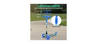 Hurtle 3-Wheel Mini Kickboard Scooter for Kids - Adjustable Handlebar, Led Light-Up Wheels, Ages 2-5