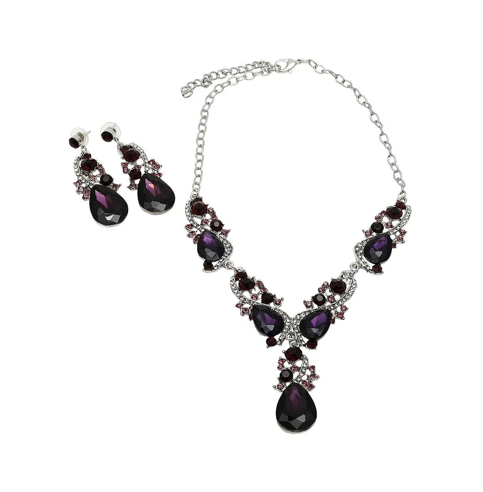 Sohi Stones Statement Necklace Set