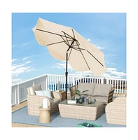 9 feet Patio Umbrella with Crank Handle and Push Button Tilt