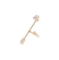 Sohi Gold-Plated Stones Cuff Earrings