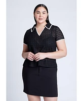 Eloquii Plus Textured Polo Shirt