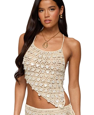 Edikted Women's Alora Iridescent Crochet Top