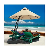 11 Feet Outdoor Cantilever Hanging Umbrella with Base and Wheels