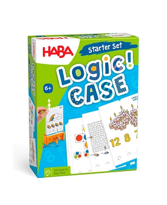 Haba Logic! Case Starter Set 6+- Brain Teaser Puzzles and Car Games, A Single Player Handheld Game to Develop Critical Thinking for Kids