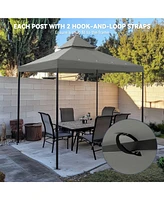 Yescom 10x10Ft UV30+ Gazebo Replacement Top for 2 Tier Outdoor Canopy Cover Patio Backyard Party Deck Gray