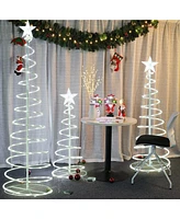 Yescom Sparkle 15 Pack Led Christmas Spiral Light Kit Battery 3'/4'/6Ft Pre-Lit Led with Star Topper for Indoor Outdoor