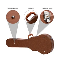 Aw Les Paul Electric Guitar Hard Case for Gibson Les Paul Guitars Lp Style Guitar Hard-Shell Bulge Surface Lockable Brown