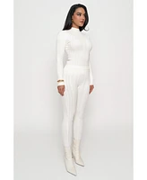 Jluxlabel Women's Ribbed Mock Neck Top