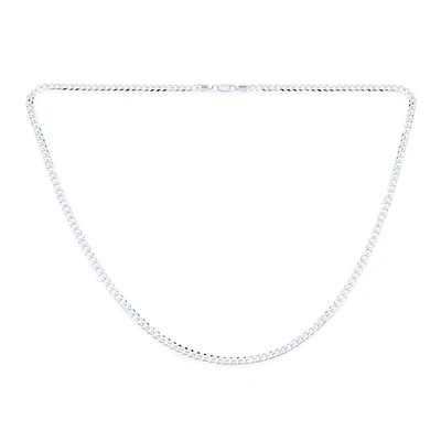 Bling Jewelry Solid 4MM Sterling Silver Miami Cuban Curb Chain Necklace