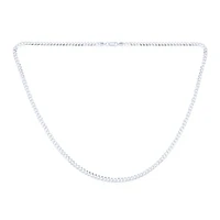 Bling Jewelry Solid 4MM Sterling Silver Miami Cuban Curb Chain Necklace