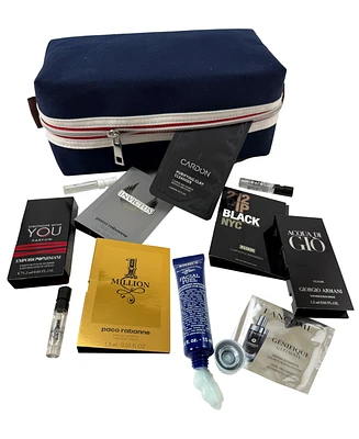 Free dopp kit and samples with any $85 men's cologne/grooming purchase