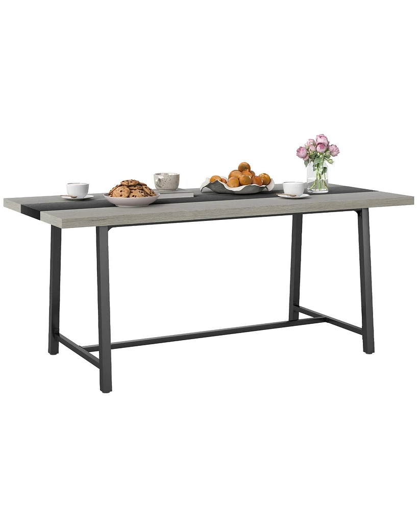 Homcom Dining Table for 8 People 70.9" Long Recgular Kitchen Table