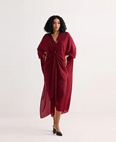 Reistor Women's Front twist Kaftan Dress