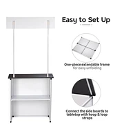 Popup Promotional Counter Table Booth Portable Demo Display Banner Stand 2 Pack