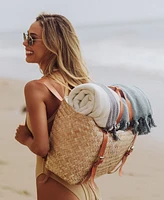 Beach State Hermosa Woven Beach Cooler Tote Bag