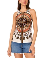 Vince Camuto Women's Printed Round-Neck Racerback Tank Top