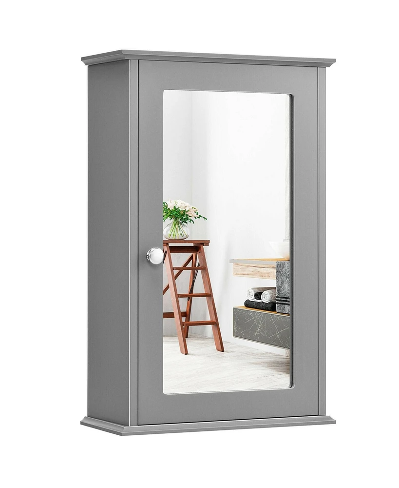Bathroom Wall Cabinet with Single Mirror Door