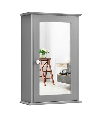 Bathroom Wall Cabinet with Single Mirror Door